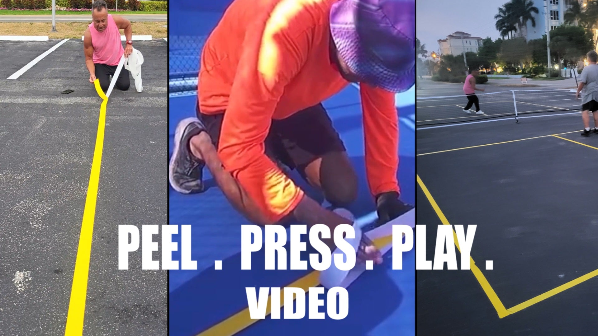 Load video: Set up your own Pickleball Court in minutes on any hard surface